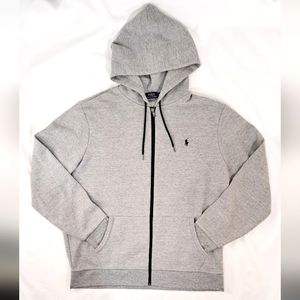 Men's Polo Ralph Lauren Double Knit Tech Zip Through Fleece Gray Hoodie XXL